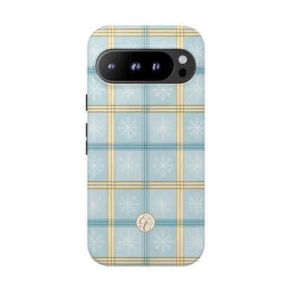 Blue Winter Plaid Tough Phone Case