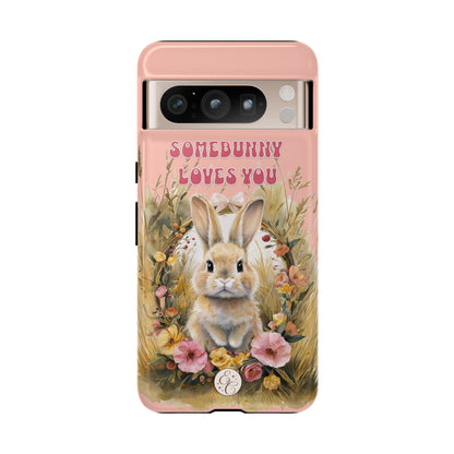 Somebunny Loves You Tough Phone Case - Peach