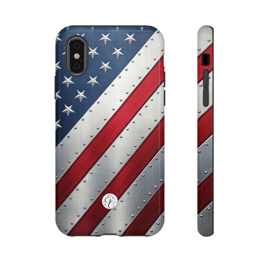 Metallic American Flag Tough Phone Case