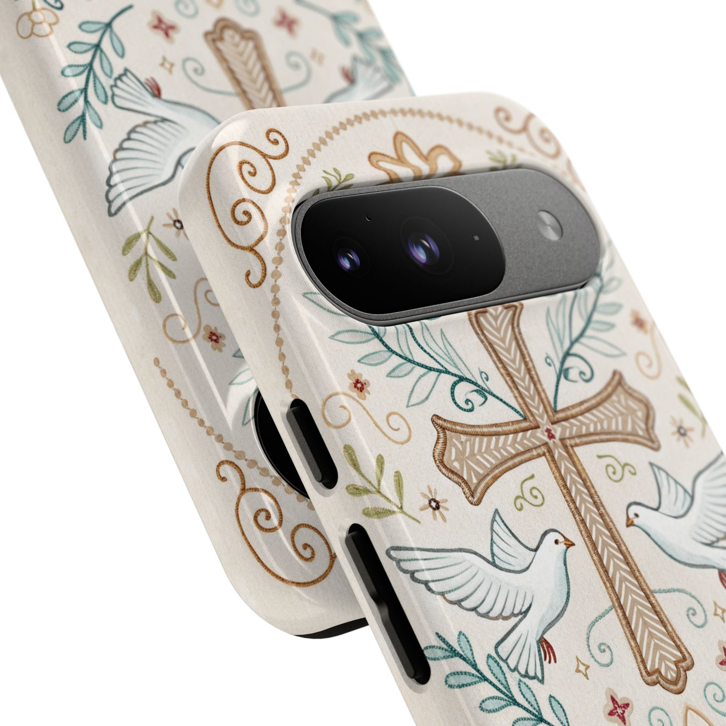 Christian Cross and Doves Tough Phone Case