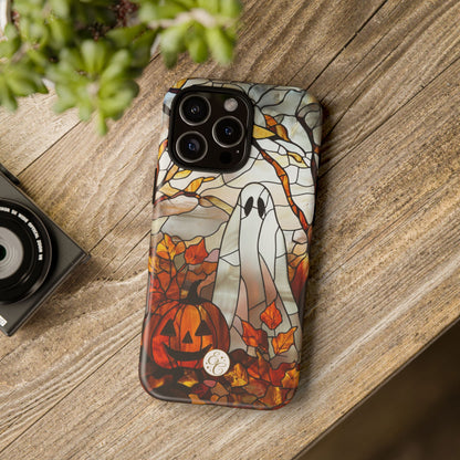 Ghost & Pumpkin Stained Glass Halloween Phone Case