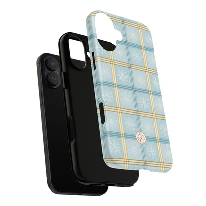 Blue Winter Plaid Tough Phone Case