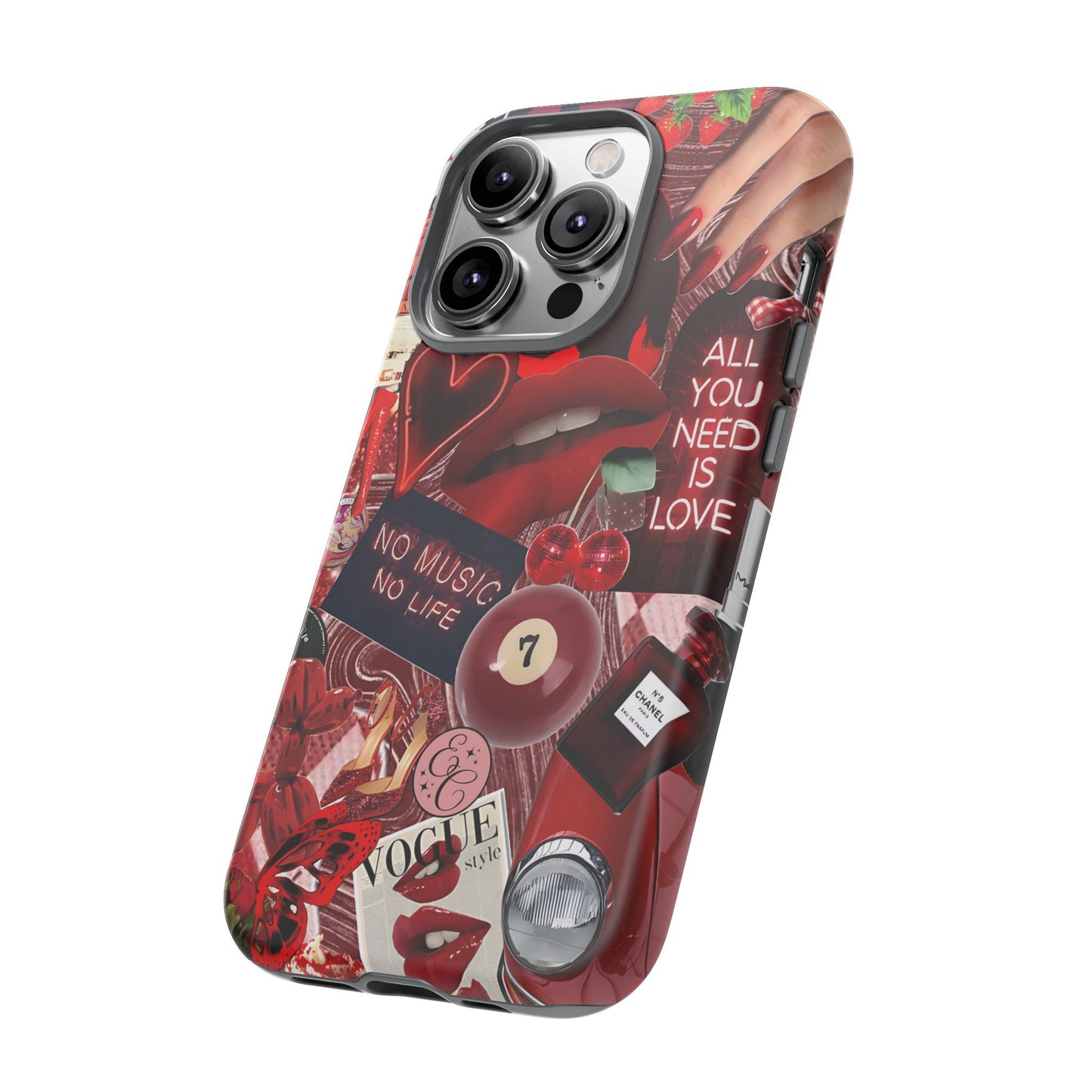 Red Aesthetic Collage Tough Phone Case