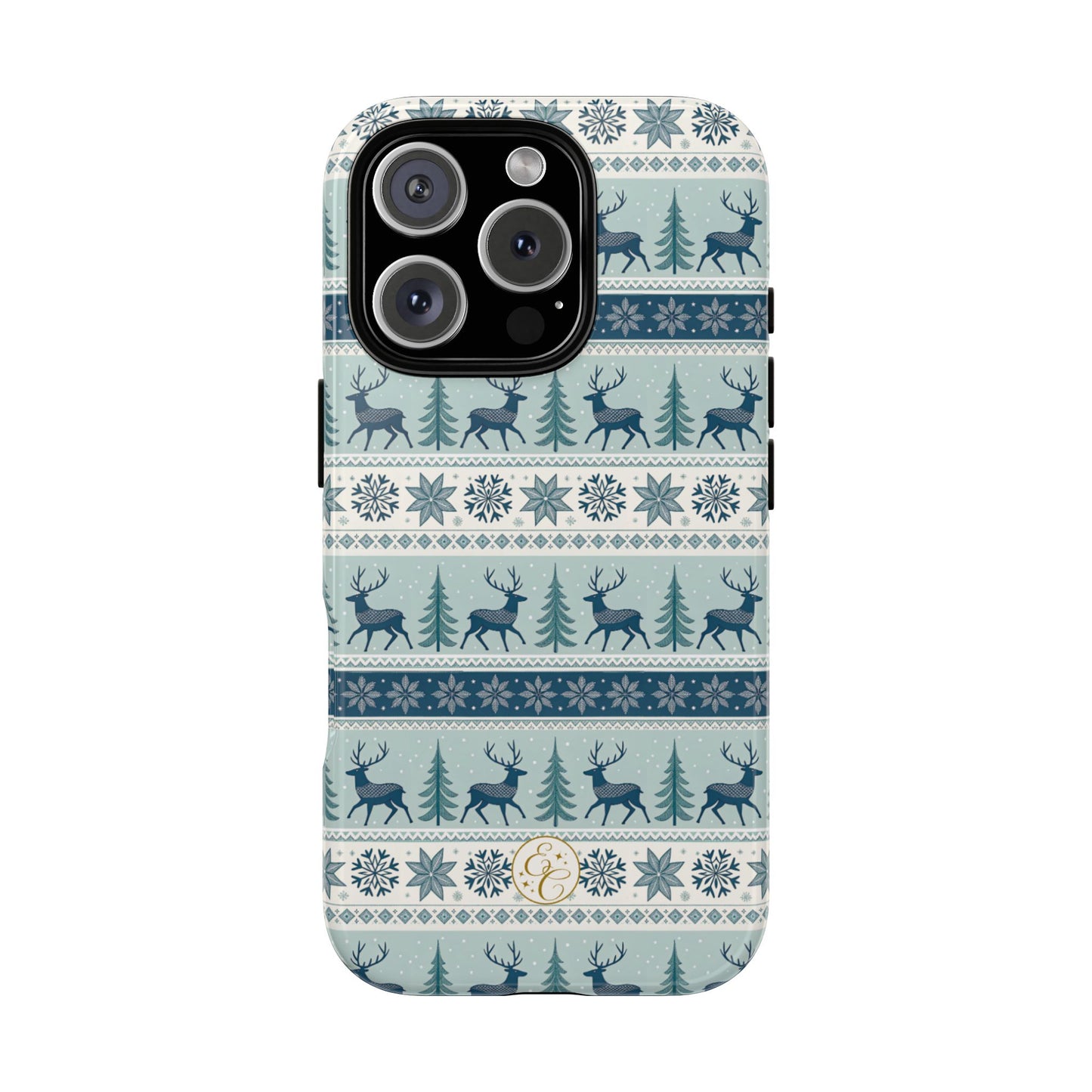 Blue Winter Reindeer Tough Phone Case