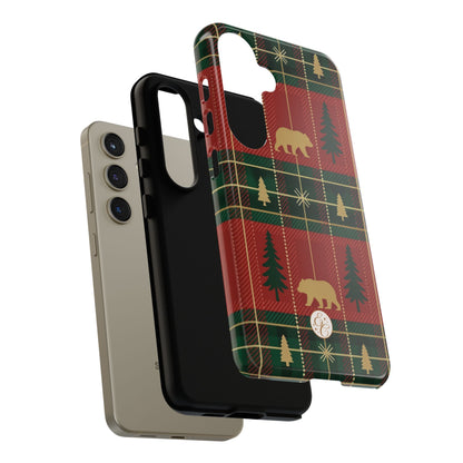Christmas Bear Plaid Tough Phone Case