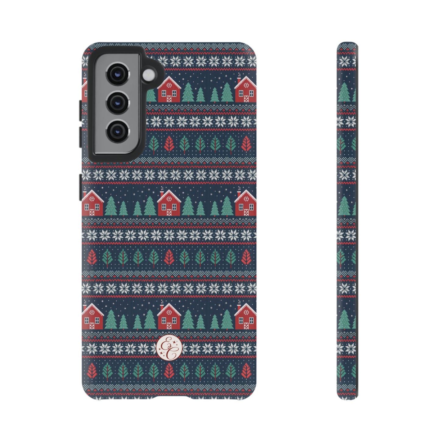 Winter Cottage Pattern Tough Phone Case