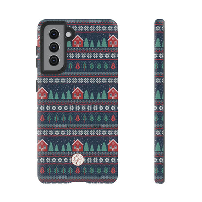 Winter Cottage Pattern Tough Phone Case
