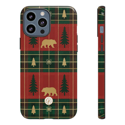 Christmas Bear Plaid Tough Phone Case