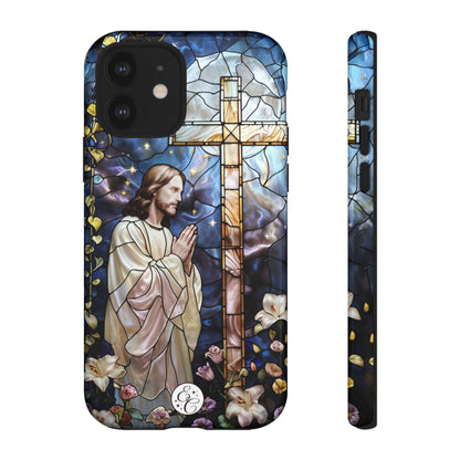 Jesus Praying Stained Glass Tough Phone Case
