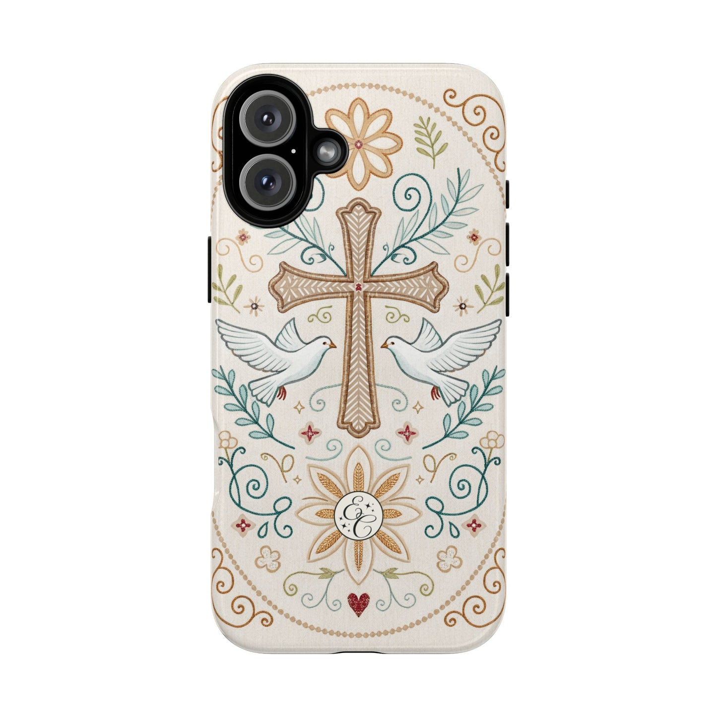 Christian Cross and Doves Tough Phone Case