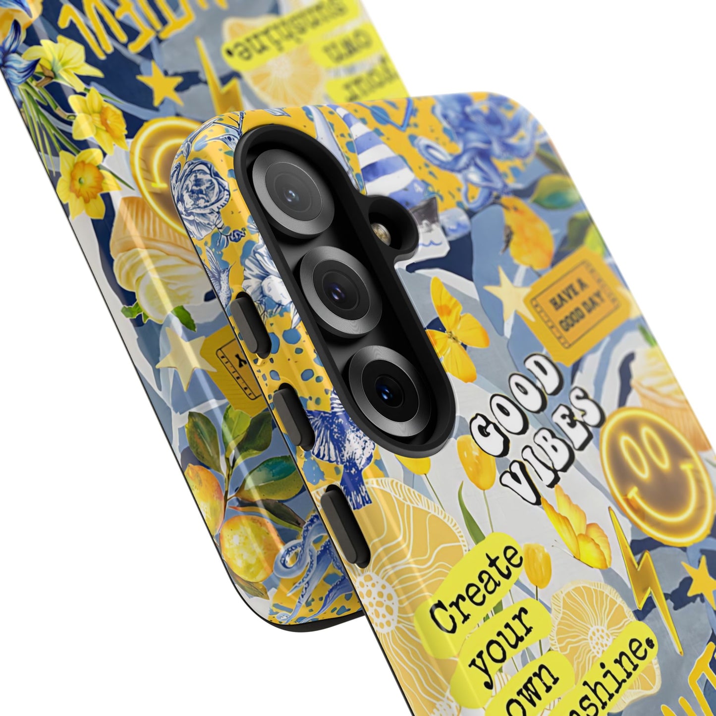 Yellow and Blue Collage Tough Phone Case