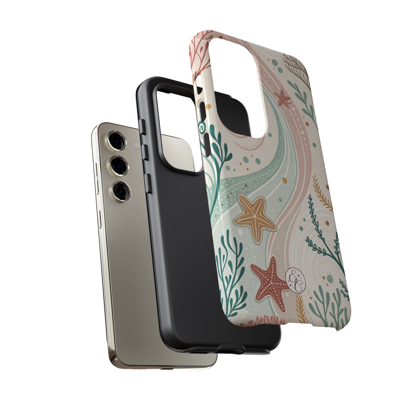 Pink Ocean Boho Doodle Tough Phone Case