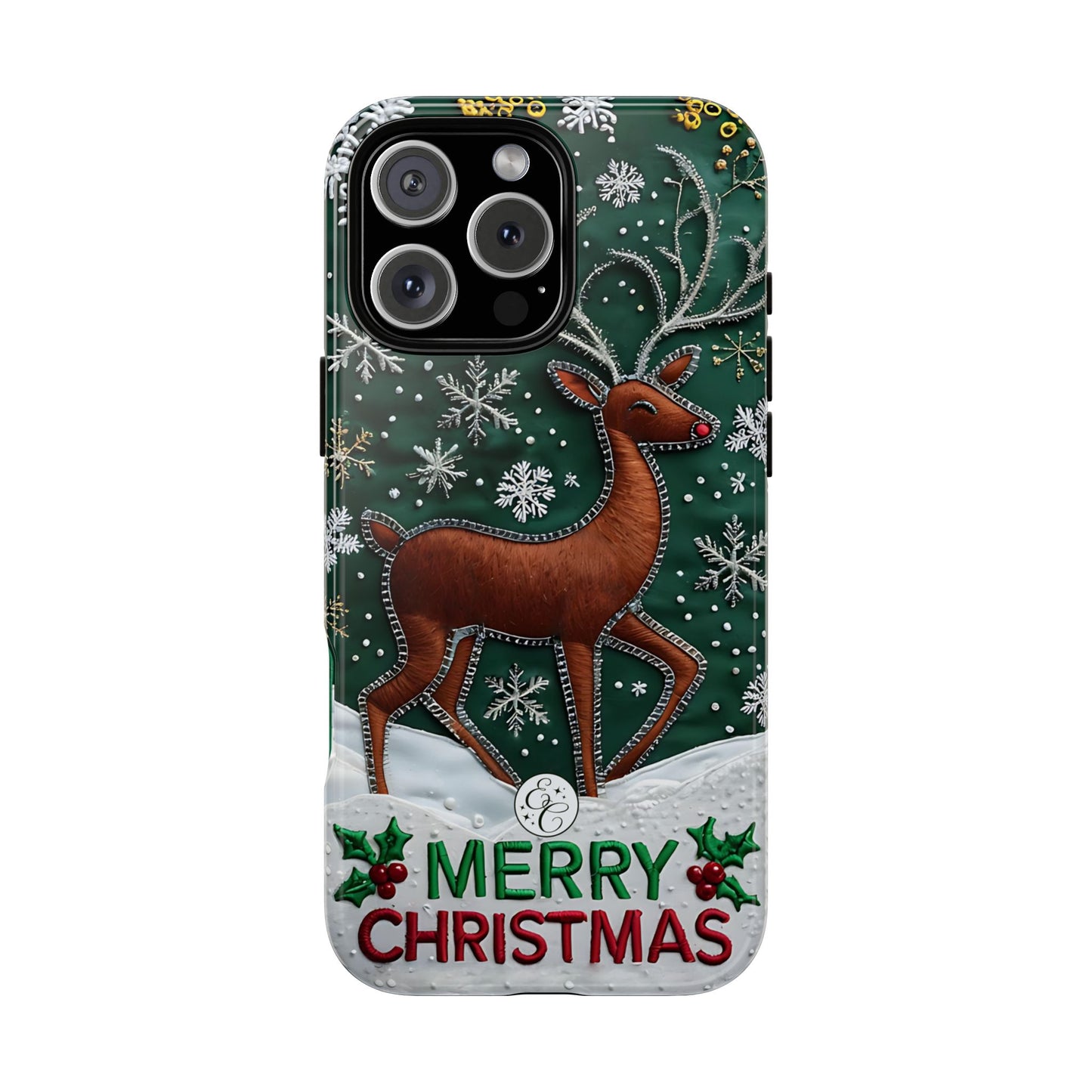 Merry Christmas Reindeer Tough Phone Case