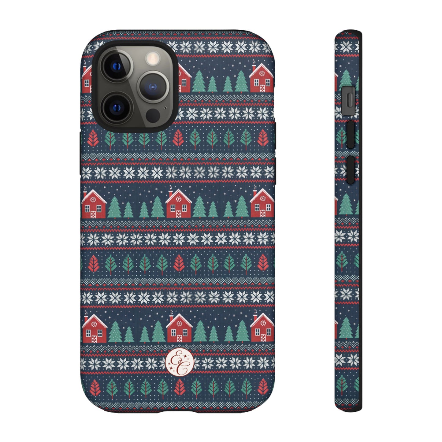 Winter Cottage Pattern Tough Phone Case