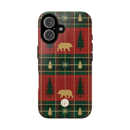 Christmas Bear Plaid Tough Phone Case