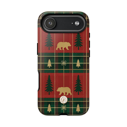 Christmas Bear Plaid Tough Phone Case