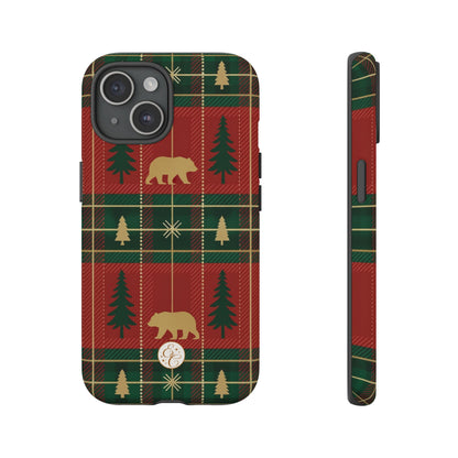 Christmas Bear Plaid Tough Phone Case