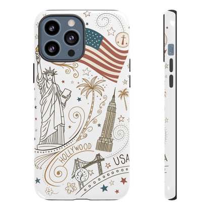 USA Landmarks Boho Doodle Tough Phone Case