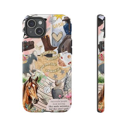 Equestrian Cowgirl Collage Tough Phone Case