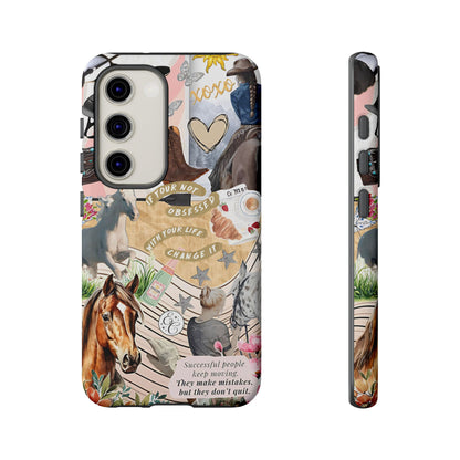 Equestrian Cowgirl Collage Tough Phone Case