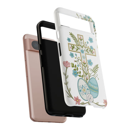 Vintage Easter Floral Cross Tough Phone Case