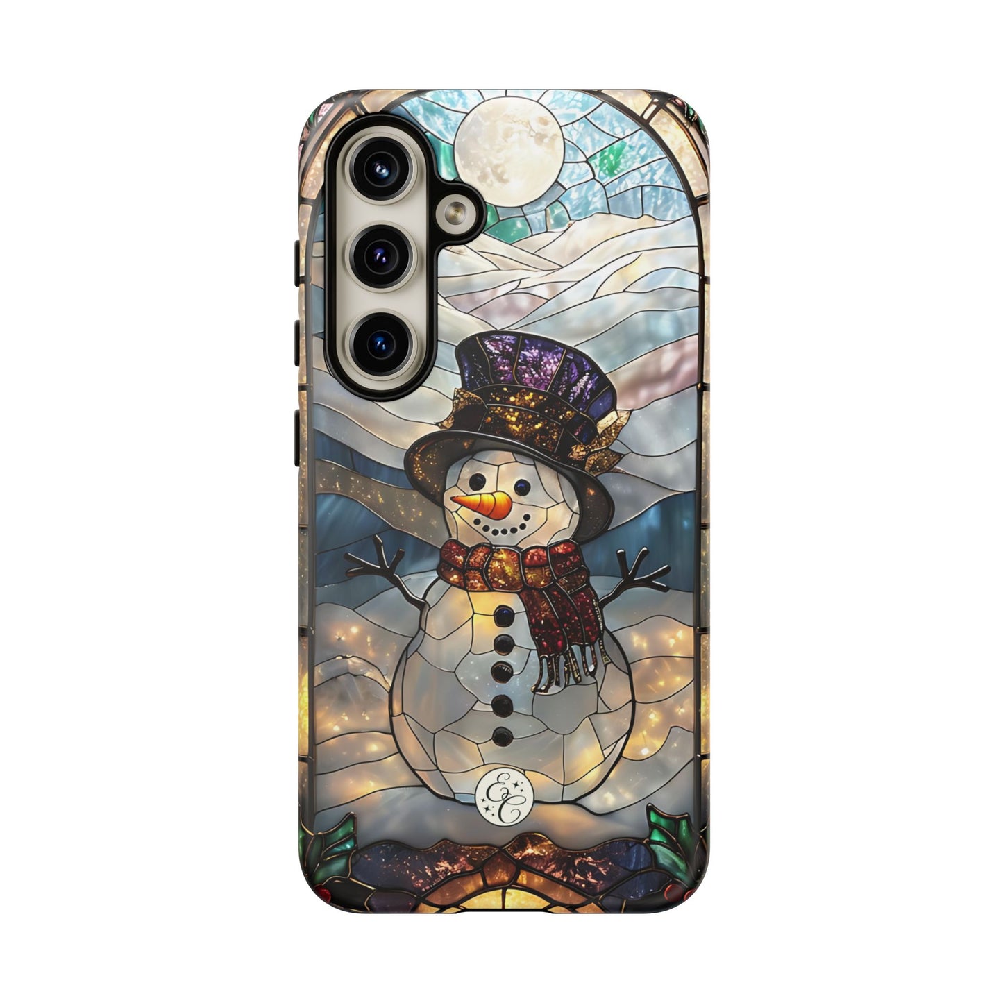 Snowman Stained Glass Tough Phone Case