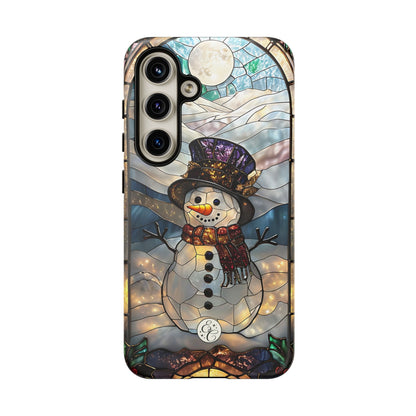 Snowman Stained Glass Tough Phone Case