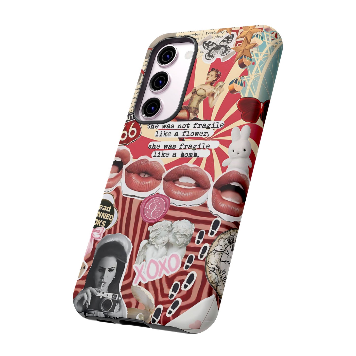 Feminine Aesthetic Retro Collage Tough Phone Case