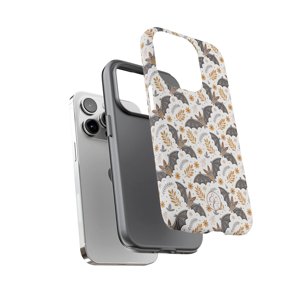 Boho Bat Pattern Halloween Phone Case