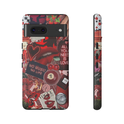 Red Aesthetic Collage Tough Phone Case