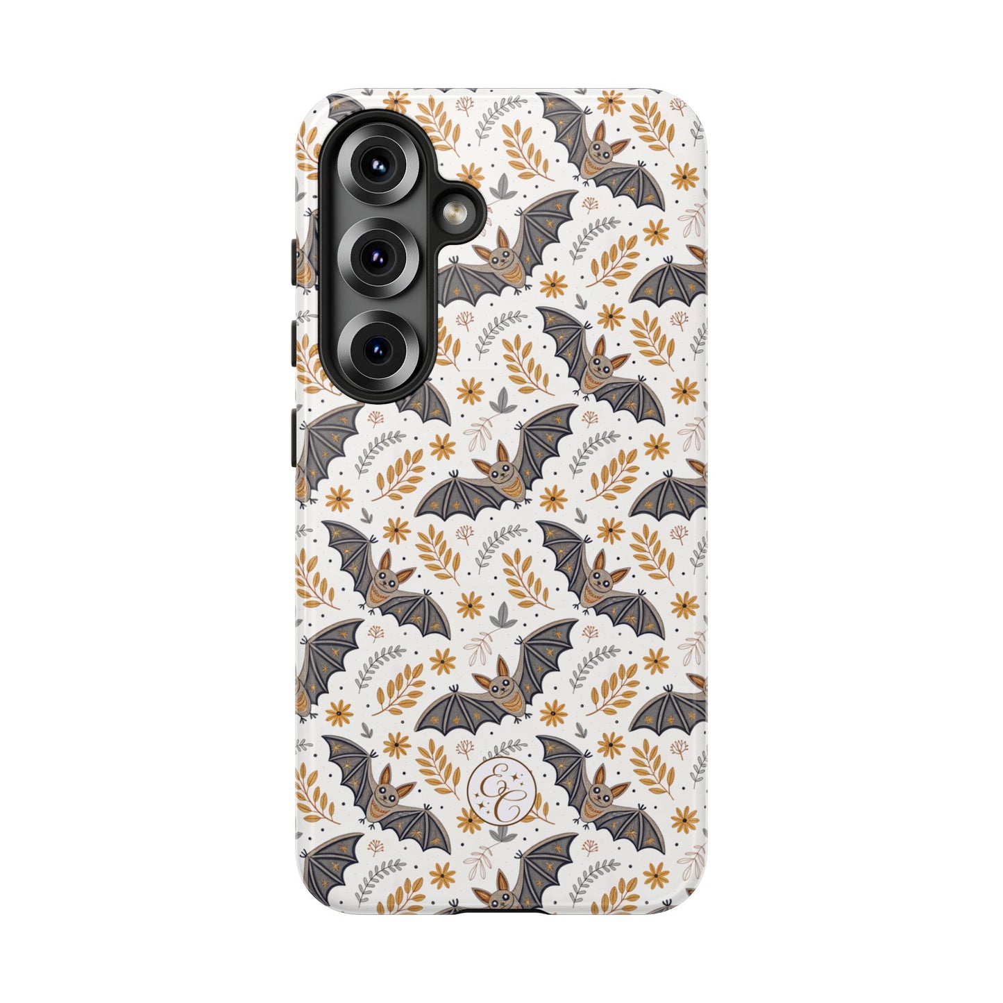 Boho Halloween Bat Pattern Tough Phone Case