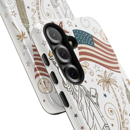 USA Landmarks Boho Doodle Tough Phone Case