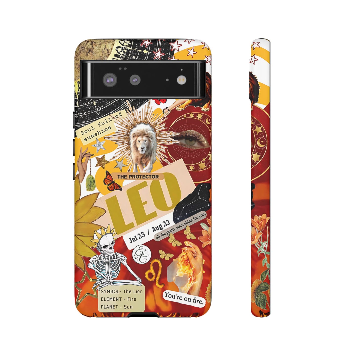 Leo Vintage Zodiac Collage Tough Phone Case