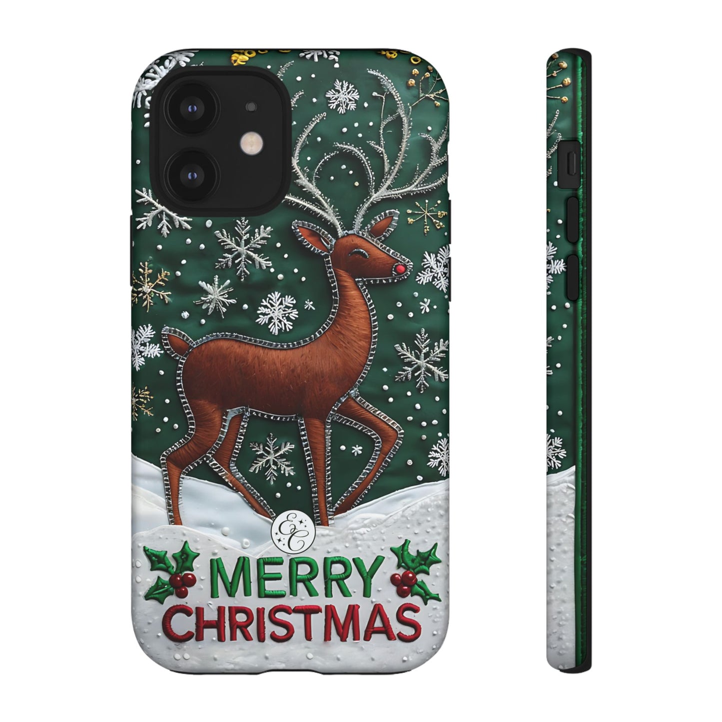 Merry Christmas Reindeer Tough Phone Case