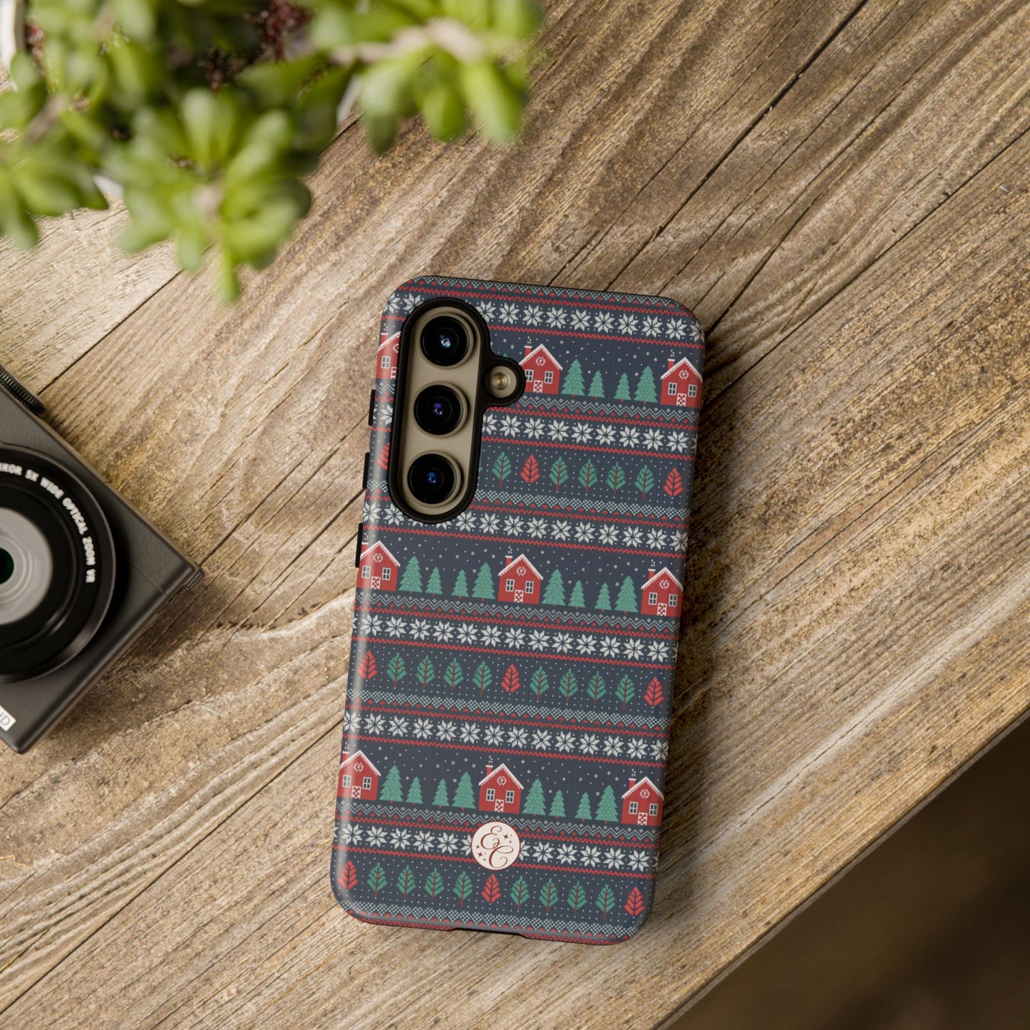Winter Cottage Pattern Tough Phone Case