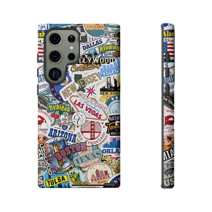 USA Travel Stickers Tough Phone Case
