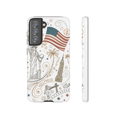 USA Landmarks Boho Doodle Tough Phone Case