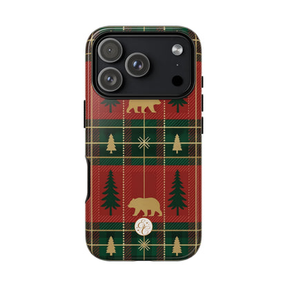Christmas Bear Plaid Tough Phone Case