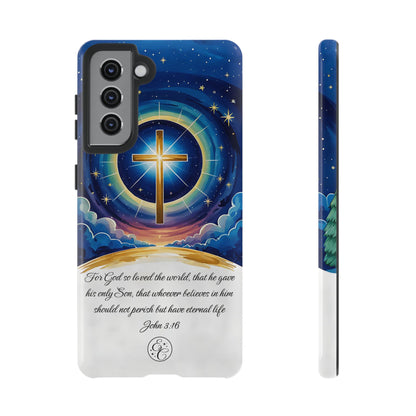 Celestial Cross - John 3:16 Tough Phone Case