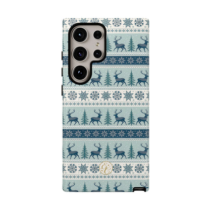 Blue Winter Reindeer Tough Phone Case