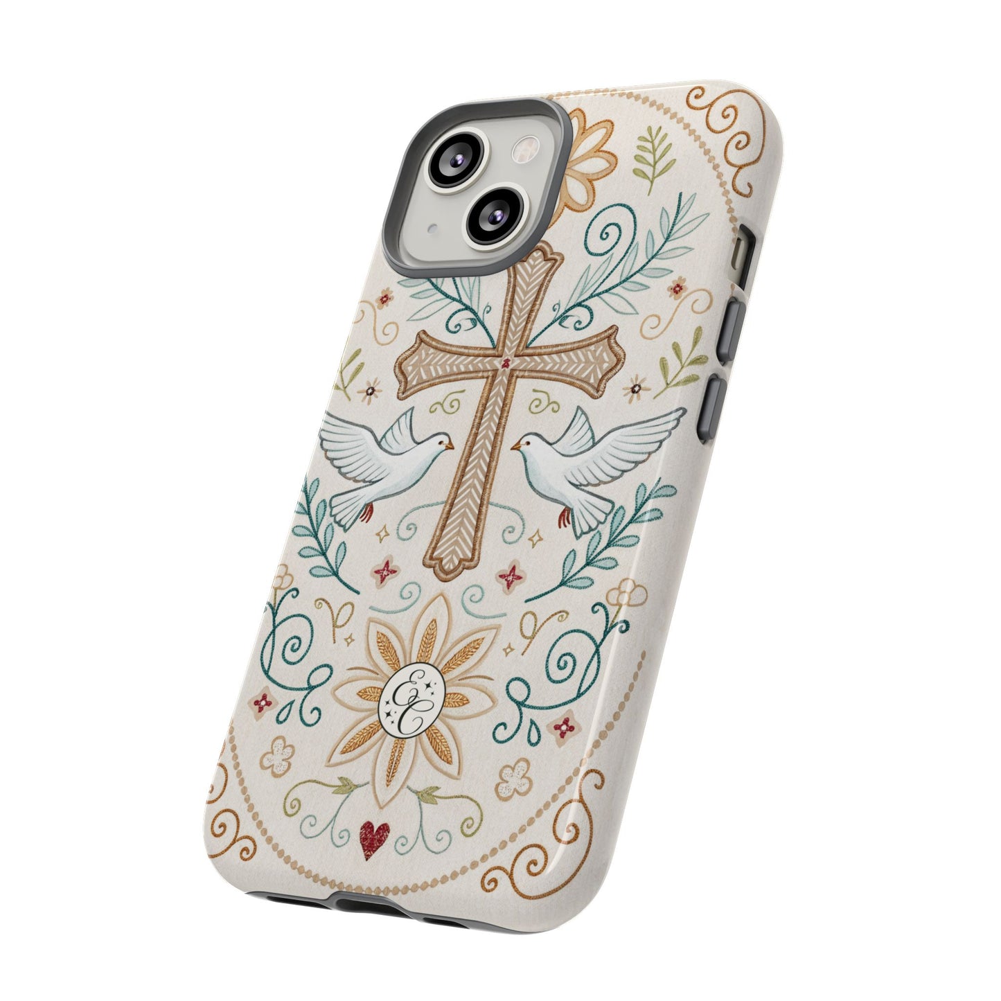 Christian Cross and Doves Tough Phone Case