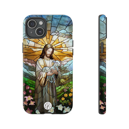 Jesus Holding a Lamb Stained Glass Tough Phone Case