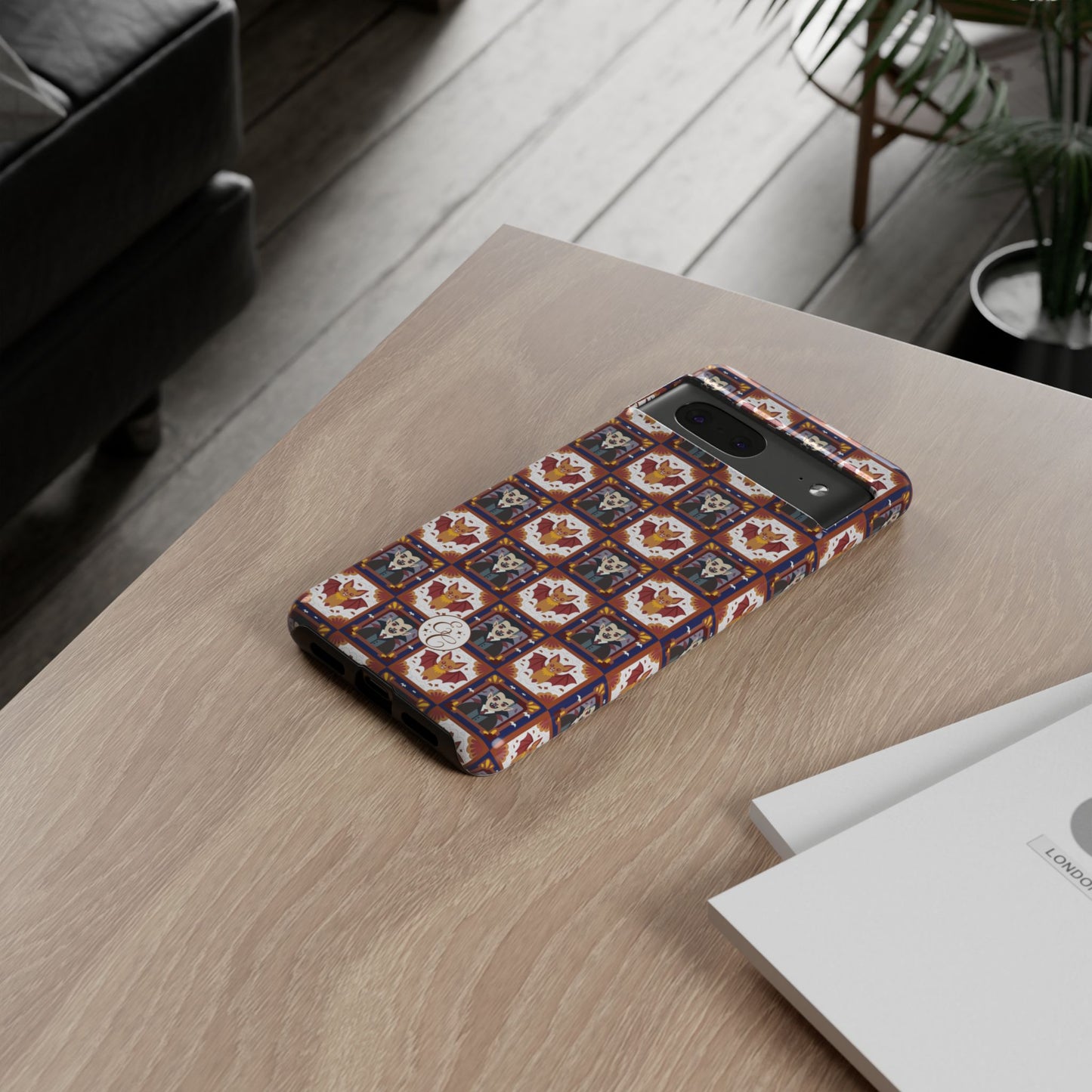 Dracula & Bat Pattern Tough Phone Case