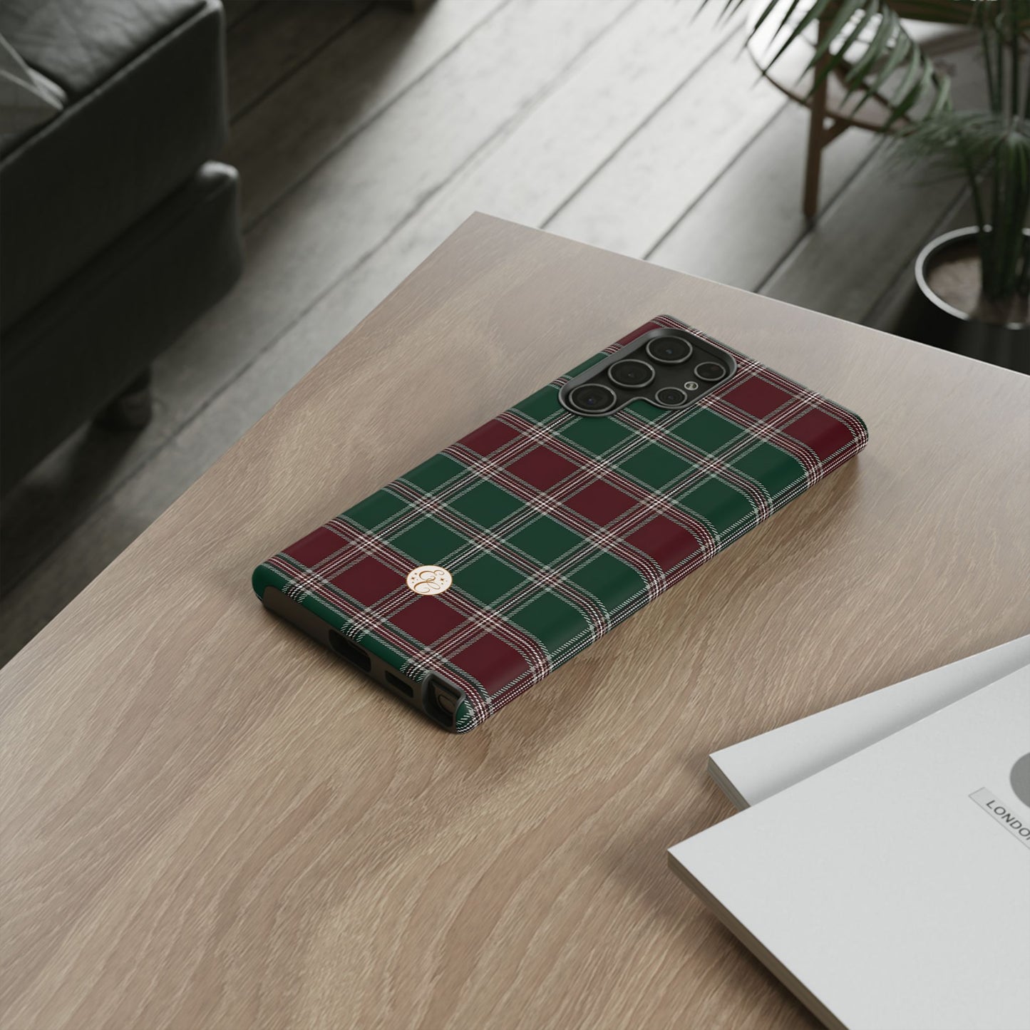 Green & Burgundy Plaid Tough Phone Case