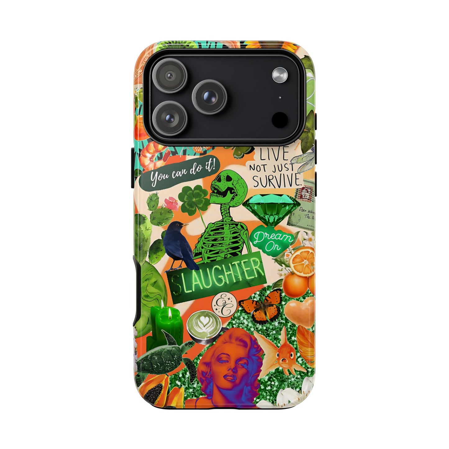 Green and Orange Collage Tough Phone Case