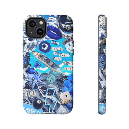 Eclectic Blue Collage Tough Phone Case