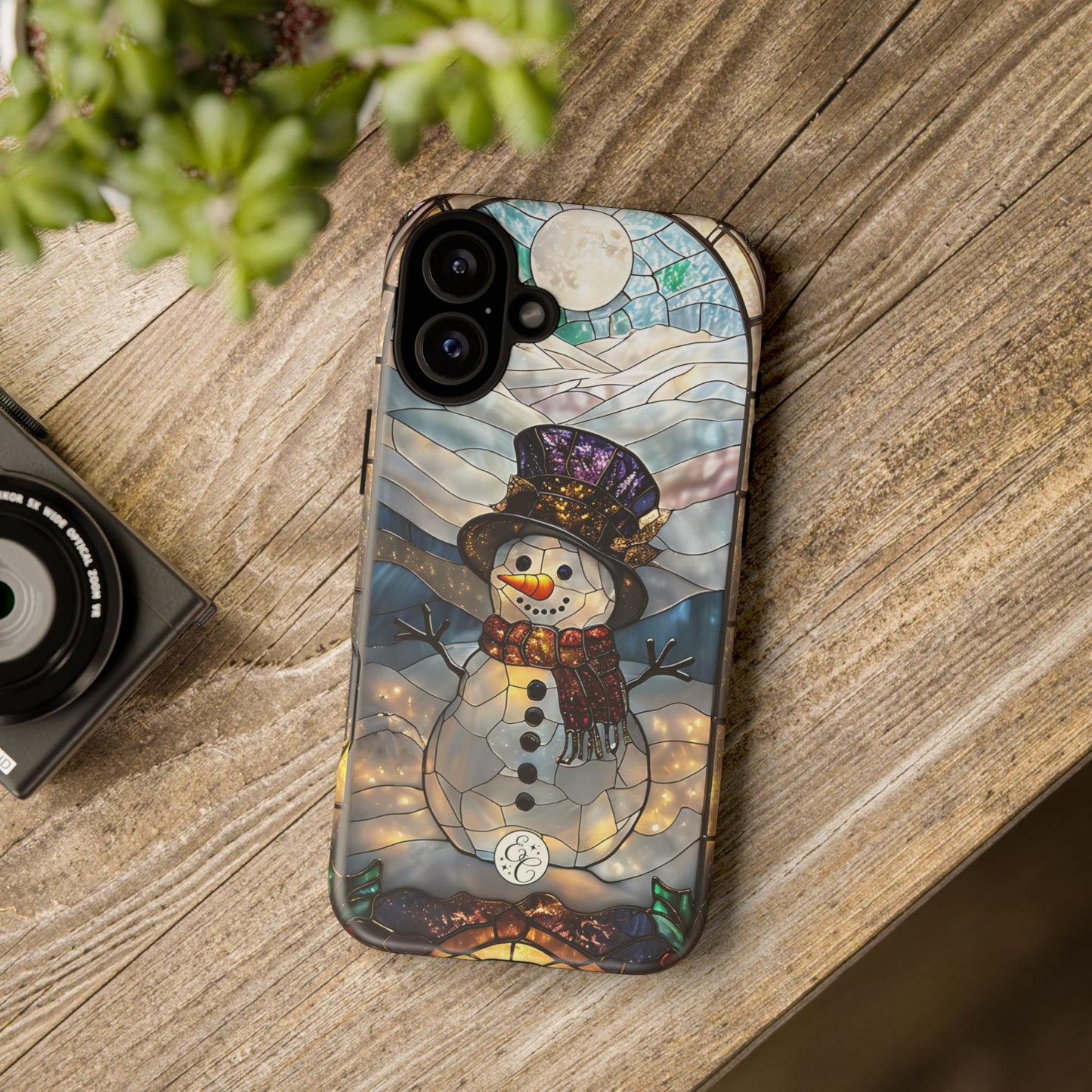 Snowman Stained Glass Tough Phone Case