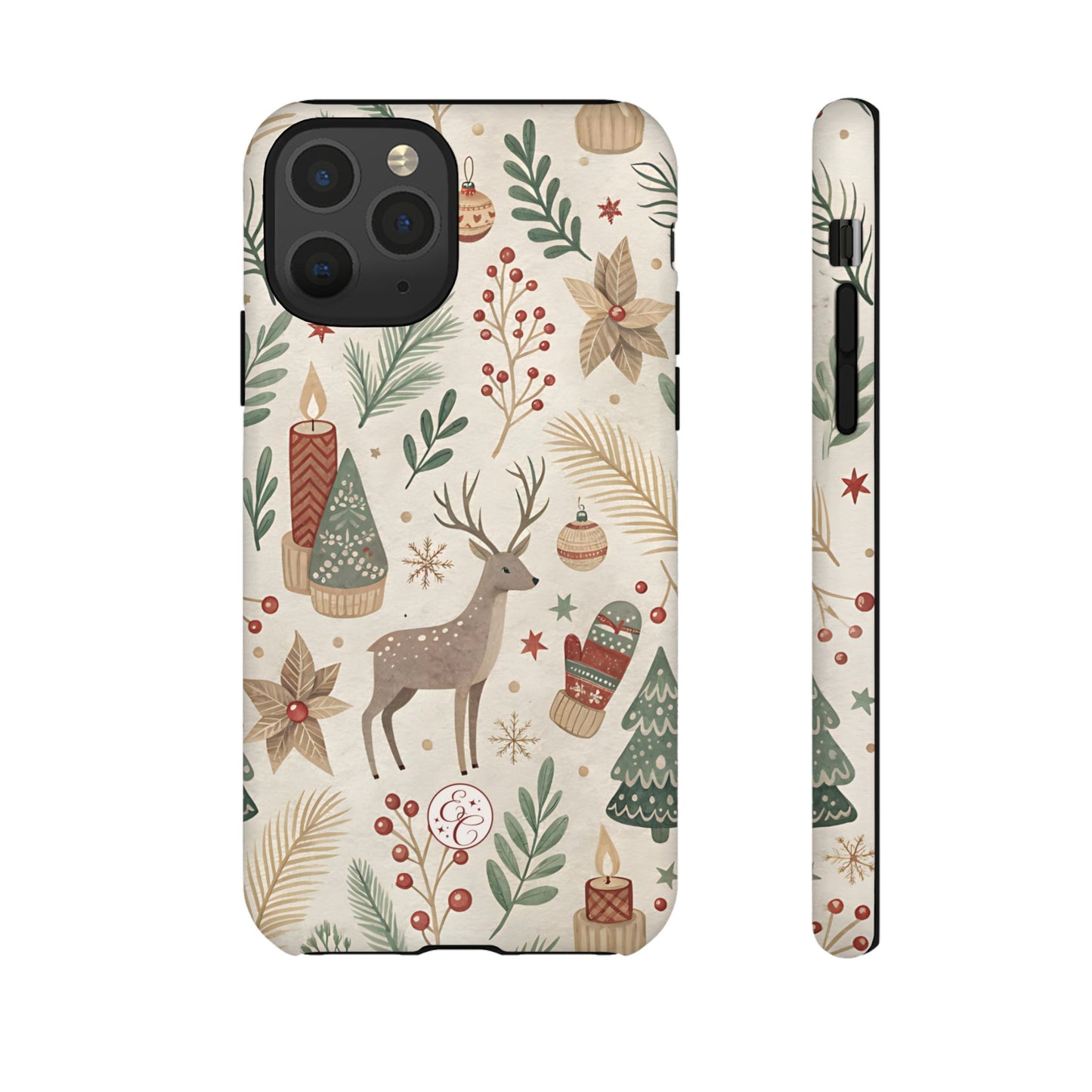 Rustic Christmas Reindeer Tough Phone Case
