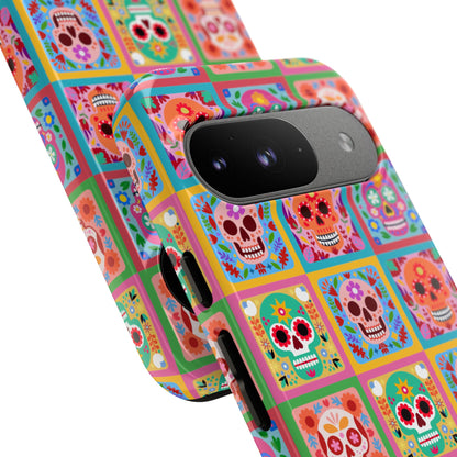 Colorful Sugar Skull Pattern Tough Phone Case