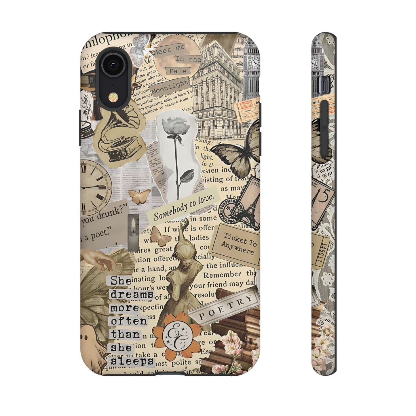 Library Romance Collage Tough Phone Cases